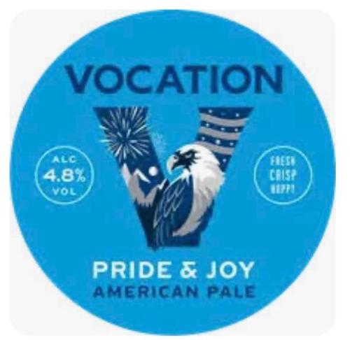 a blue sticker with a picture of an american flag at The Green Inn in Goole