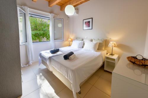 Postel nebo postele na pokoji v ubytování Pangolas Apartments Paxos