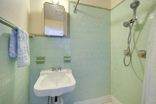 a bathroom with a sink and a shower at Pet-Friendly Brady Vacation Home Near Wineries! in Brady