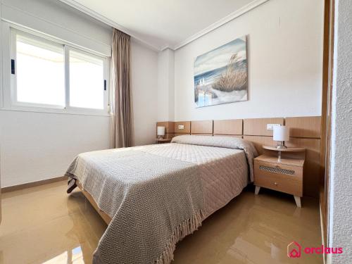 une chambre d'hôtel avec un lit et une fenêtre dans l'établissement Tu Sueño en el Mediterráneo, à Oropesa del Mar