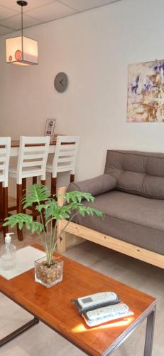 - un salon avec un canapé et une table dans l'établissement DEPARTAMENTOS SAAVEDRA dto 3 y 4, à Viedma
