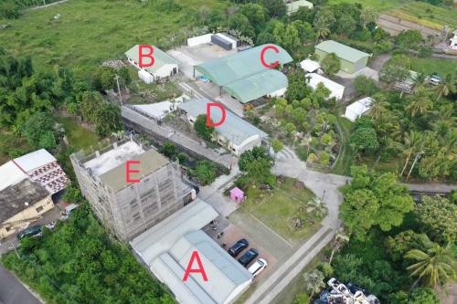 an aerial view of a building with lettering on it at Home Rest B&B in Lijia