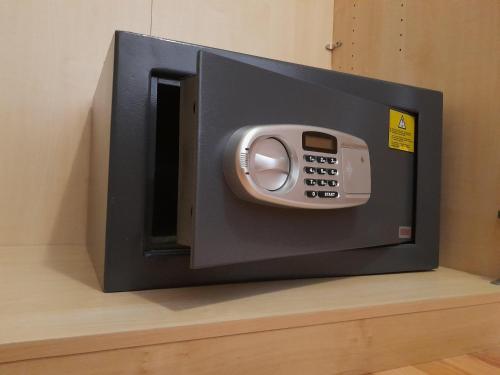 a microwave oven sitting on top of a shelf at Chalet Keßler in Tschagguns