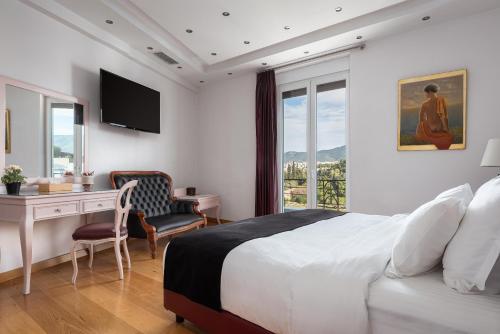 Posteľ alebo postele v izbe v ubytovaní Acropolis Elegant Penthouse