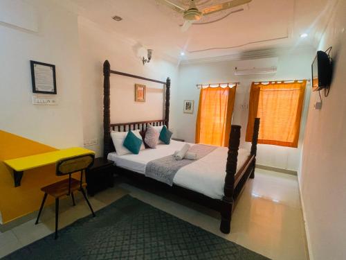 Krevet ili kreveti u jedinici u okviru objekta Jaisalmer Hostel Crowd