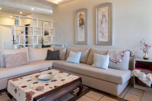 a living room with a couch and a coffee table at PRADOS DE VELARTA in Cerler