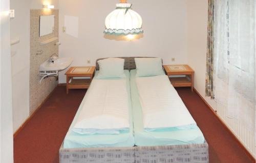 ホルツガウにあるBeautiful Home In Holzgau With 7 Bedrooms And Wifiの病院ルーム(ベッド2台、シンク付)