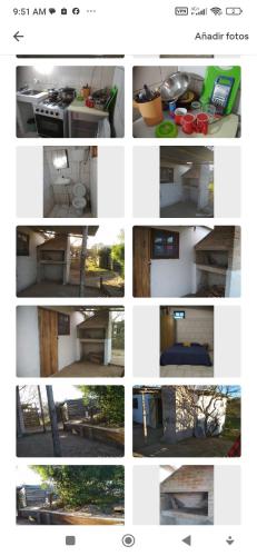 a collage of different pictures of a room at la cueva del diablo in Punta Del Diablo