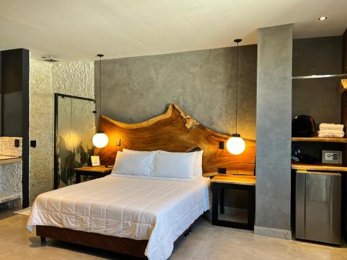 Cama o camas de una habitación en Hotel Zelva Negra