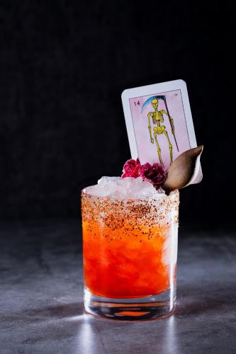 a drink with a skeleton on the side of it at Durango Casino & Resort in Las Vegas