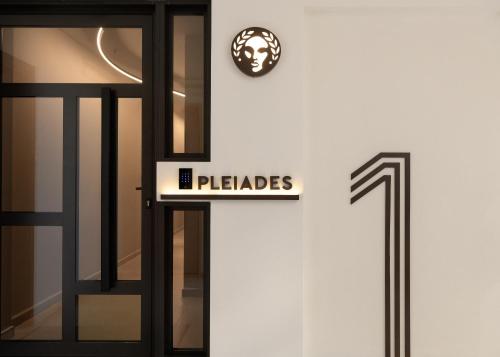 a door with a sign that reads pallets at Pleiades Urban Stay by Semavί in Heraklio Town