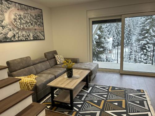 a living room with a couch and a table at GO Jahorina by Olympic Gardens in Jahorina
