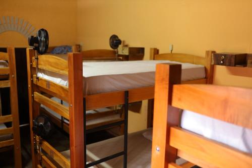 a room with two bunk beds in a room at Hostal Don Gato in Granada
