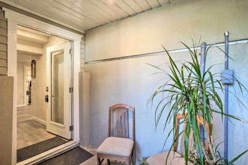 a porch with a chair and a plant at Brand new 2 bed +bonus room Grass Valley/Nevada City in Grass Valley