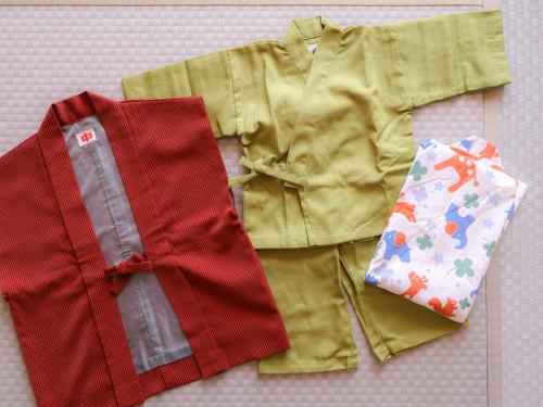 a pair of pants and a tie on a table at Hotel Asafuji in Fujikawaguchiko