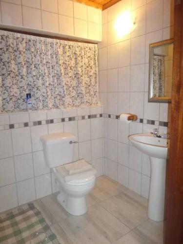 a bathroom with a toilet and a sink at Serendipity self catering one bedroom apartment in Despatch