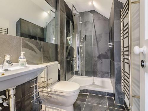 a bathroom with a toilet and a sink and a shower at 2 Bed in Goudhurst 51229 in Goudhurst