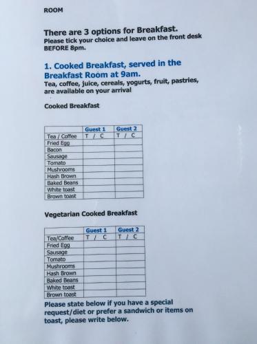 ein Screenshot einer Seite eines Dokuments in der Unterkunft Westward B&B in Newquay