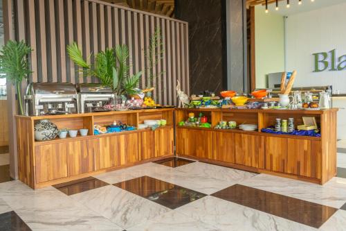 a room with a counter with food on it at Broadwalk Residency in Nairobi