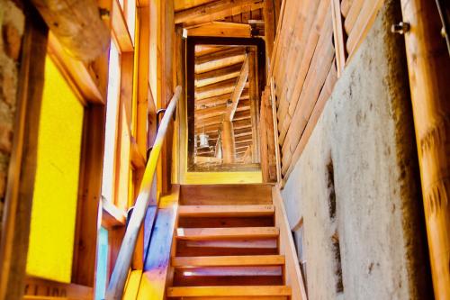 an overhead view of a staircase in a building at Loft de montaña Los Guayacanes in San José de Maipo