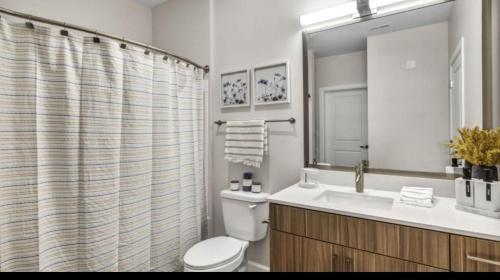 Bilik mandi di Spacious Castle w Gym Pool Free Parking I Walk to Dowtown n Broadway
