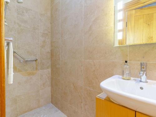 a bathroom with a sink and a mirror at 1 bed property in Launceston 81332 in Saint Giles on the Heath
