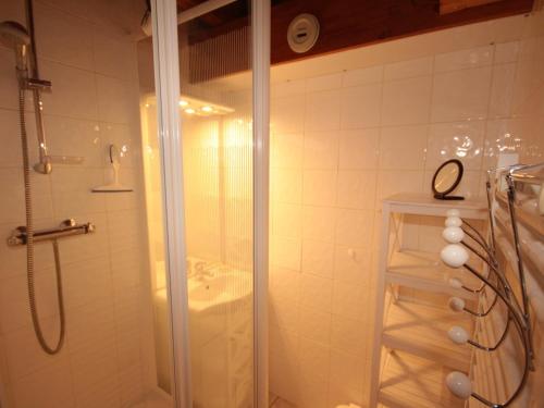 a bathroom with a shower and a sink at Appartement Villard-sur-Doron, 3 pièces, 6 personnes - FR-1-293-328 in Villard-sur-Doron