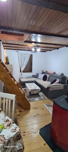 Bosansko Petrovo Selo的住宿－Vikendica "Šapat šume"，客厅配有两张沙发和一张桌子