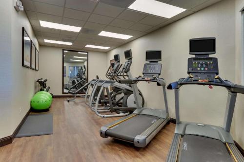 a gym with treadmills and ellipticals in a room at Drury Inn & Suites Lafayette IN in Lafayette