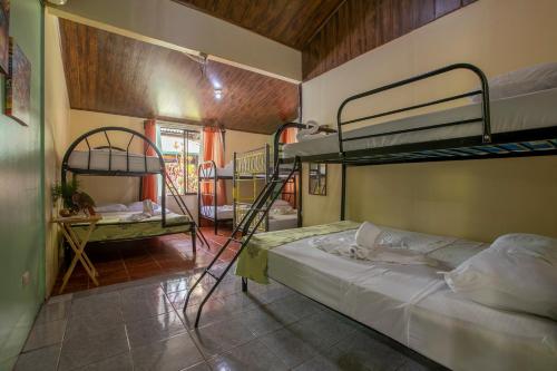a bedroom with two bunk beds in a room at Cabañas Río Escondido en La Fortuna in Fortuna