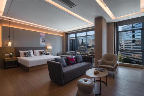 Posezení v ubytování Atour Hotel Shenzhen Xili Innovation Valley