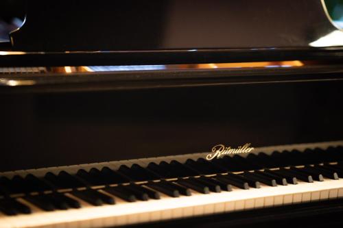 a close up of a piano with the words anaheim on it at Hotel Cocó in Timişoara