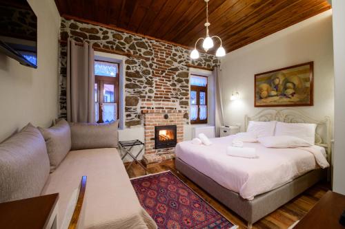 Postel nebo postele na pokoji v ubytování Agios Germanos