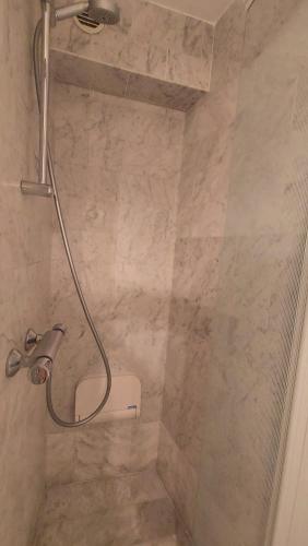 a shower with a shower head in a bathroom at Verano in Koksijde