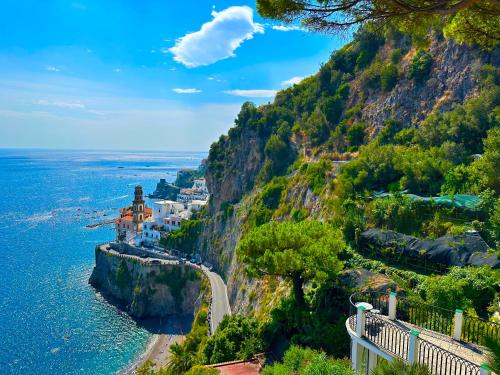 a view of the amalfi coast in italy at Ravello suite in Ravello