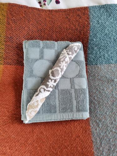 a close up of a napkin on a table at Kambar in Selfoss