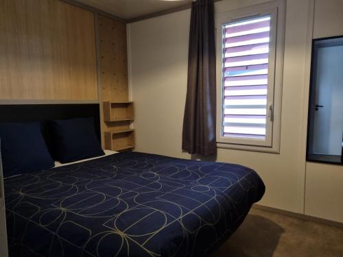 une chambre avec un lit, une fenêtre et une télévision dans l'établissement Chalet Etxetxoa, de 1 à 4 personnes avec Climatisation, SPA, Terrain privé et Piscine, à Hasparren