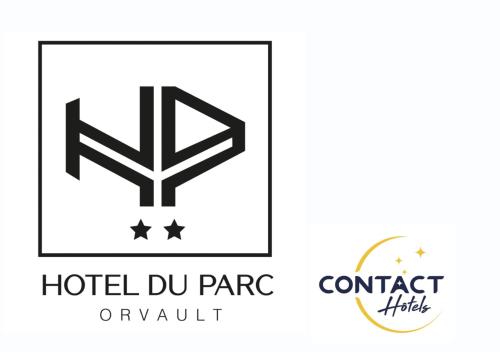 オルヴォーにあるContact Hôtel du Parcのホテルのデュア・パークまたは金庫室用のロゴ2枚