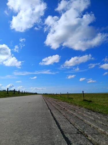an empty road in the middle of a field at Apart-Offizier in Stick