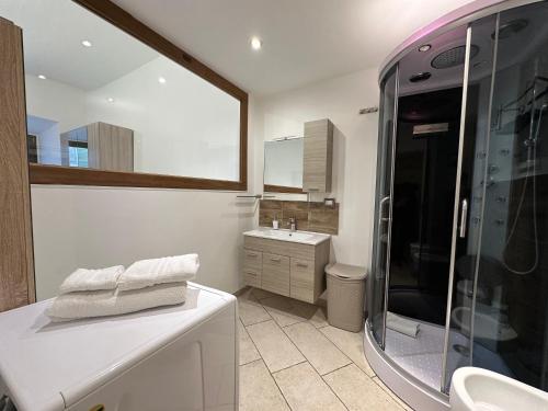 a bathroom with a shower and a sink at NG Collection Piazza Castello in Sassari