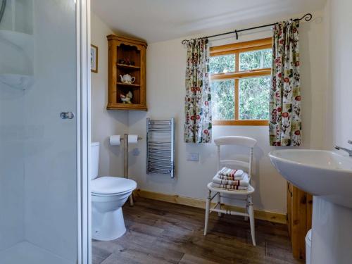 a bathroom with a toilet and a sink at 1 Bed in Ironbridge 82561 in Leighton