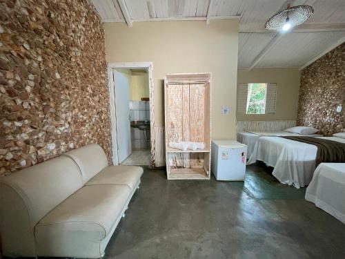 Katil atau katil-katil dalam bilik di Ranchos 30 Hotel Fazenda