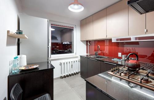 Kuchyňa alebo kuchynka v ubytovaní Winogrady Loft Apartment