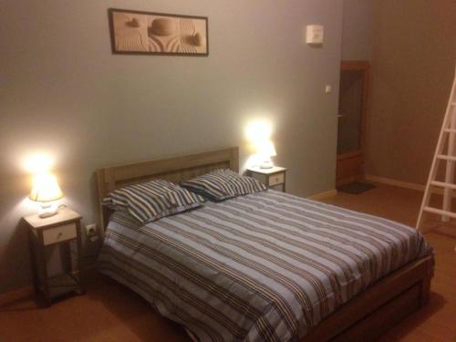 Postel nebo postele na pokoji v ubytování Domaine de Cozance chambres d'hôtes et gîte - piscine mini-ferme