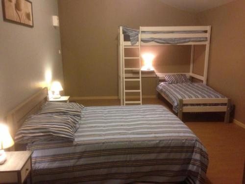 Postel nebo postele na pokoji v ubytování Domaine de Cozance chambres d'hôtes et gîte - piscine mini-ferme