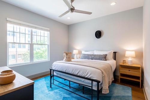 a bedroom with a bed and a window at Waverly by AvantStay Nashville-Inspired Townhome w Luxury Kitchen Pool Table in Nashville