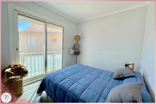 Posteľ alebo postele v izbe v ubytovaní Les Mouettes, Bel appartement à 50m des plages de Valras-Plage