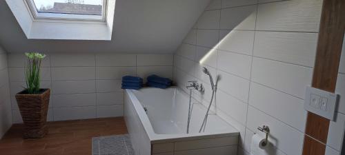 Vonios kambarys apgyvendinimo įstaigoje Ferienwohnung in Bad Bibra