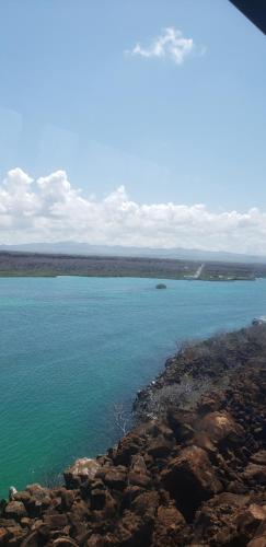 a view of a large body of water at Hostal Casa Cascada in Puerto Ayora