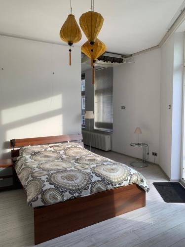 Postel nebo postele na pokoji v ubytování Apartment Lange Geldersekade 3, Dordrecht 80 m2